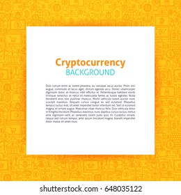 Cryptocurrency Paper Template. Vector Illustration of Paper over Bitcoin Outline Design.