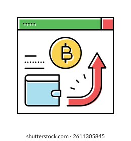 cryptocurrency payment color icon vector. cryptocurrency payment sign. isolated symbol illustration