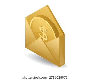 Cryptocurrency Payment Envelope Digital Money Transfer Finance Illustration
