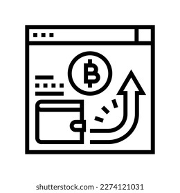 cryptocurrency payment line icon vector. cryptocurrency payment sign. isolated contour symbol black illustration