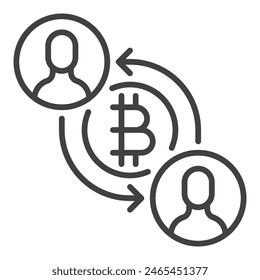Cryptocurrency Payment vector Bitcoin Crypto concept thin line icon or symbol