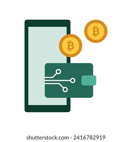 Cryptocurrency payments and digital wallet isolated icon