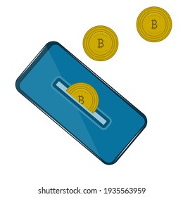 Cryptocurrency payments - e-wallet - isolated - vector. Business logo.