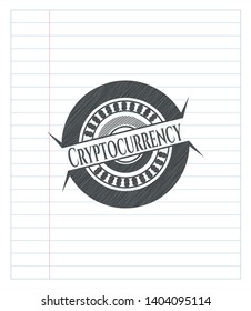 Cryptocurrency with pencil strokes. Vector Illustration. Detailed.
