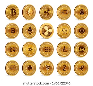 Monedas físicas de criptomoneda. 