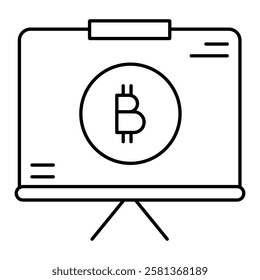 Cryptocurrency Presentation Icon, Digital Finance and Blockchain Economy Symbol