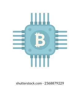 Cryptocurrency processor icon flat vector. Crypto money. Digital exchange isolated