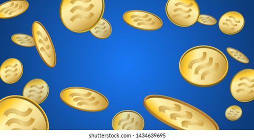 Cryptocurrency Project Libra Coin on blue background. vector.