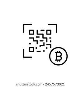 Cryptocurrency qr payment. Access bitcoin addresses or payment information. Pixel perfect vector icon