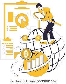 Cryptocurrency regulation vector illustration. Regulating cryptocurrency is legislative ballet ensures harmonious financial future Justice in digital realm is product careful legislative crafting