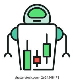 Cryptocurrency Robot Trader vector Stock Trading Bot concept colored icon or logo element