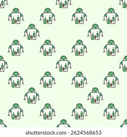 Cryptocurrency Robot Trader vector Stock Trading Bot concept colored seamless pattern