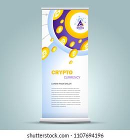 Cryptocurrency Roll up banner blockchain coin