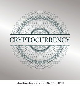 Cryptocurrency Rossette Stamp. Digital Money Vector Design Icon. Security Watermark Bank Style.