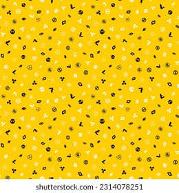 Cryptocurrency seamless pattern. Crypto currency background. Bitcoin Ethereum Ethereum classic, Dash, Litecoin, Monero, Nem, Ripple, Zcash. Vector illustration.