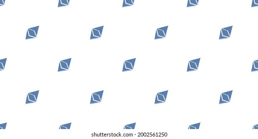 Cryptocurrency seamless pattern, Cryptocurrency logo (ETH) on white background. 