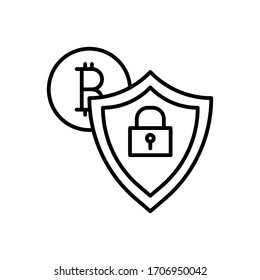 cryptocurrency security icon. Flat vector graphic in White background.