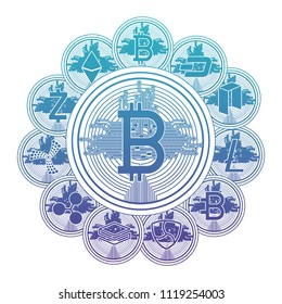 cryptocurrency set coins around