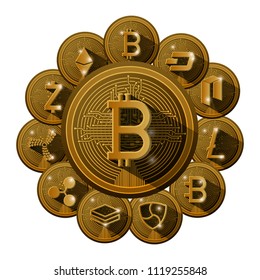 cryptocurrency set coins around