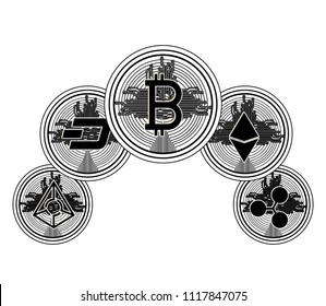 cryptocurrency set coins icons