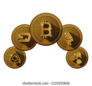 cryptocurrency set coins icons