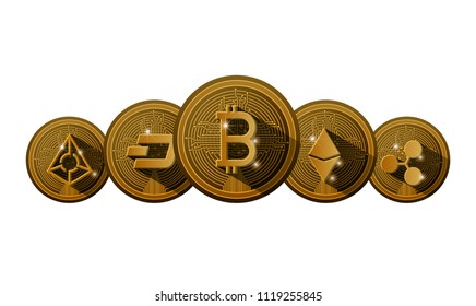 cryptocurrency set coins icons