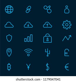 Cryptocurrency set electronic cash symbol vector
