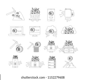 cryptocurrency set types icons