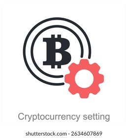 cryptocurrency setting vector icon concept design