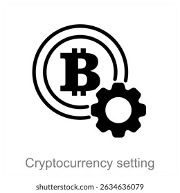 cryptocurrency setting vector icon concept design