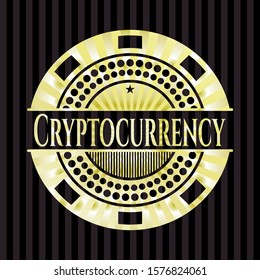 Cryptocurrency shiny badge. Vector Illustration. Detailed.