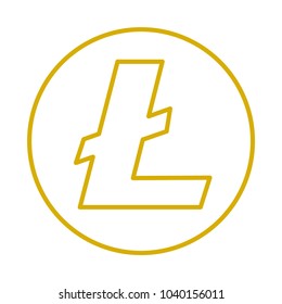 Cryptocurrency signs vector set in gold outline style