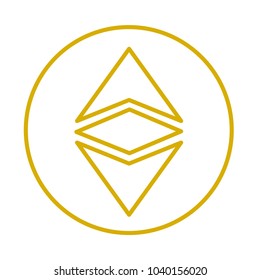 Cryptocurrency signs vector set in gold outline style