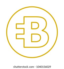 Cryptocurrency signs vector set in gold outline style