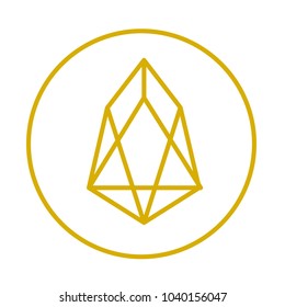 Cryptocurrency signs vector set in gold outline style