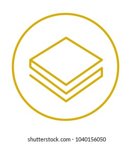 Cryptocurrency signs vector set in gold outline style