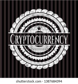 Cryptocurrency silvery shiny emblem. Vector Illustration. Mosaic.