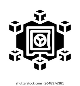 criptomoeda empilhando fintech ícone de glifo vetor. criptomoeda empilhando sinal fintech. ilustração de símbolo isolado