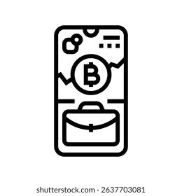cryptocurrency staking fintech line icon vector. cryptocurrency staking fintech sign. isolated contour symbol black illustration