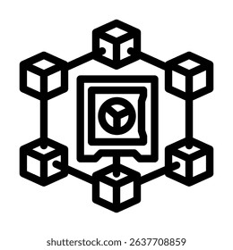 cryptocurrency staking fintech line icon vector. cryptocurrency staking fintech sign. isolated contour symbol black illustration