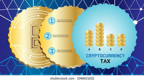 Cryptocurrency stock vector illustration for banner, design, presentation. digital currency. Golden coin with bitcoin symbol on the blue background.