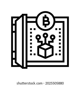 cryptocurrency storage service line icon vector. cryptocurrency storage service sign. isolated contour symbol black illustration