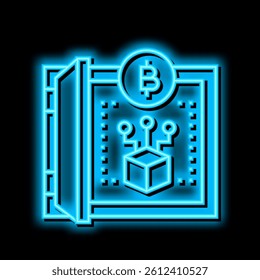 cryptocurrency storage service neon light sign vector. cryptocurrency storage service illustration