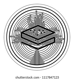 cryptocurrency stratis coin with circuit lines