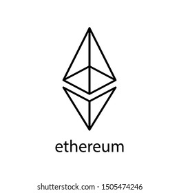 Cryptocurrency symbol, Ethereum icon design illustration