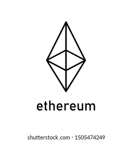 Cryptocurrency symbol, Ethereum icon design illustration