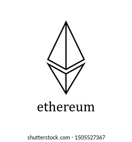 Cryptocurrency symbol, Ethereum icon design illustration