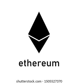 Cryptocurrency symbol, Ethereum icon design illustration