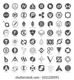 Cryptocurrency Symbols Black & White
