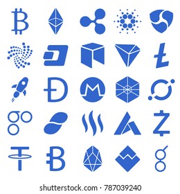Cryptocurrency symbols set. Vector illustration